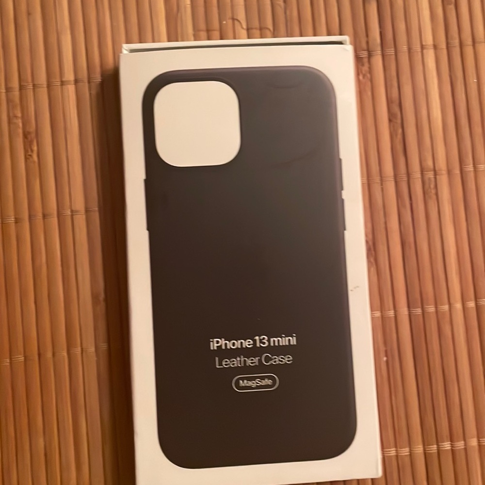 Apple black leather phone case 13 mini